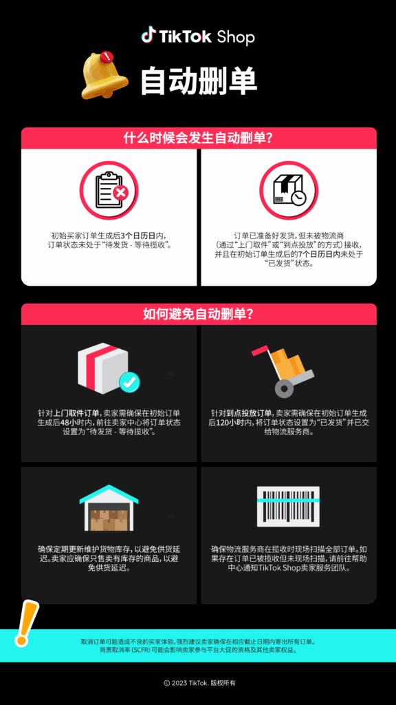 TikTok什么时候会发生自动删单?|TikTok Shop卖家学习中心