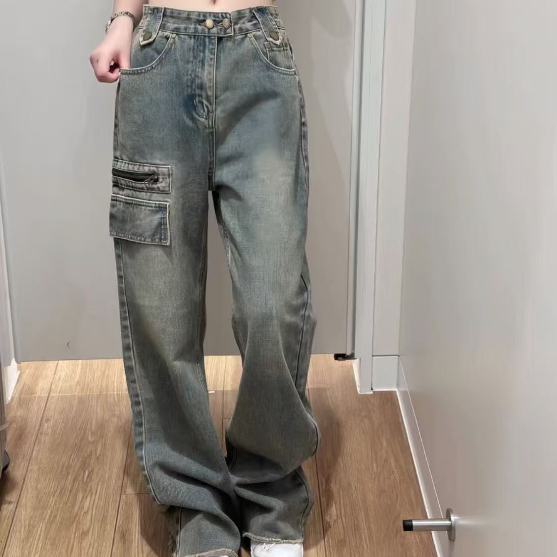 图片[6]|กางเกงยีนส์สำหรับผู้หญิงดีไซน์สีฟ้าย้อนยุคทรงแคบกางเกงขาม้าขาตรงทรงหลวมกางเกงอเนกประสงค์ย้อนยุคบางและตั้งพื้น|TikTok Shop卖家学习中心