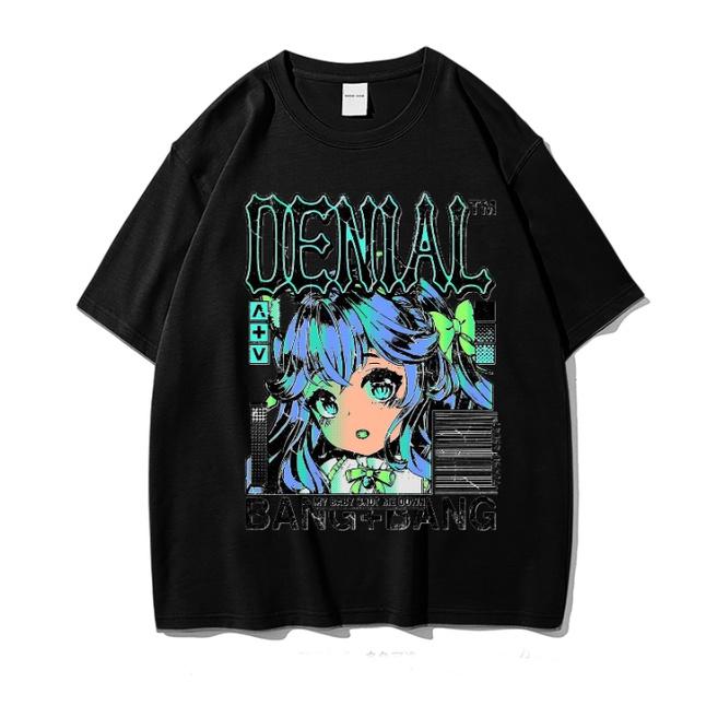 图片[1]|เสื้อยืดแขนสั้นผ้าฝ้ายสไตล์อะนิเมะ เทรนด์ฮาราจูกุ ฮิปฮอป สตรีทแวร์ย้อนยุค|TikTok Shop卖家学习中心