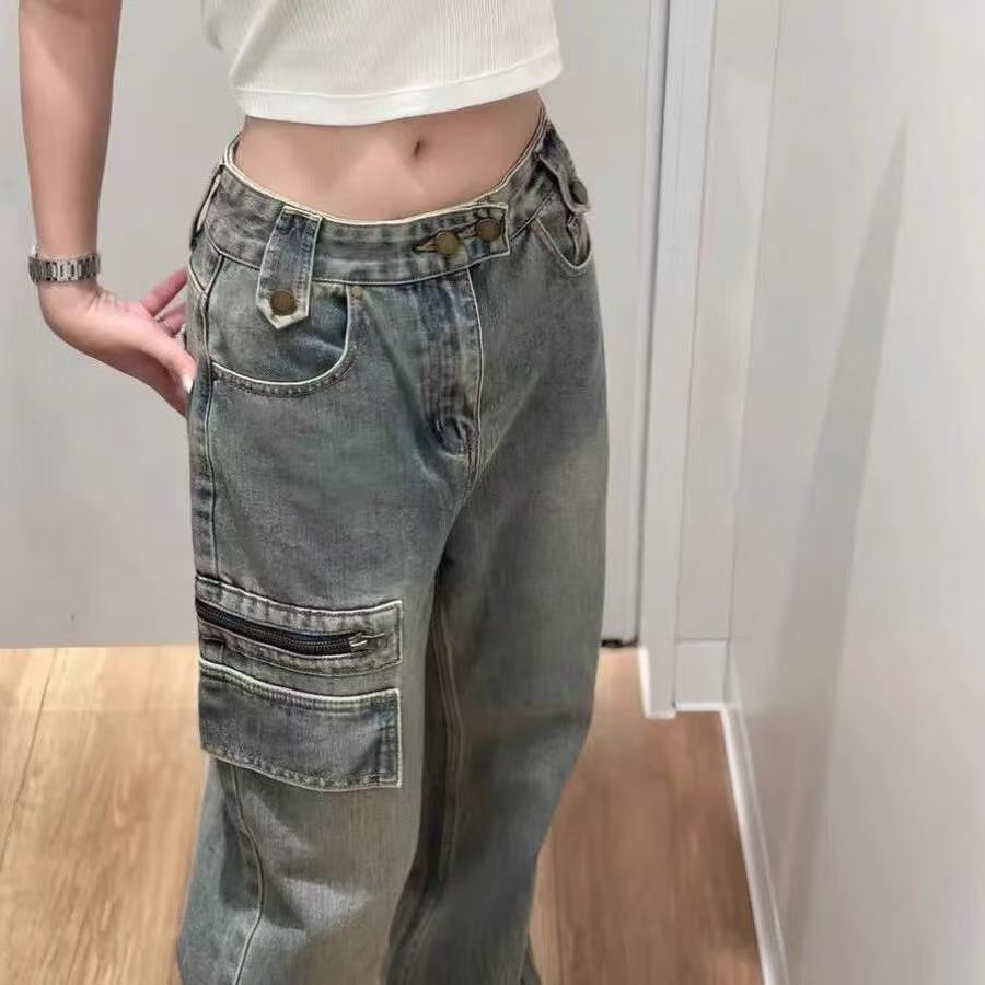 图片[2]|กางเกงยีนส์สำหรับผู้หญิงดีไซน์สีฟ้าย้อนยุคทรงแคบกางเกงขาม้าขาตรงทรงหลวมกางเกงอเนกประสงค์ย้อนยุคบางและตั้งพื้น|TikTok Shop卖家学习中心